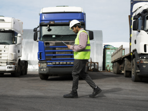 full-shot-man-walking-by-trucks-fleet